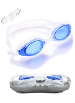 Dolphin G-2200 Anti-Fog Swim Goggles With Box & Ear Plugs, Blue/White  - Image 1