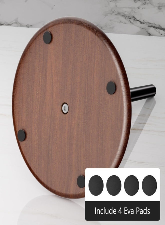 Jasopaco Modern Paper Towel Holder with Wooden Base, Countertop Stand, Brown Wood Base with Black Stainless Steel Post, Kitchen Roll Dispenser - Image 3