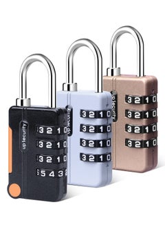 HomarKet 3 Pack Combination Lock 4 Digit Locker Lock Outdoor Waterproof Padlock for School Gym Locker, Sports Locker, Fence, Toolbox, Gate, Case, Hasp Storage,Luggage Suitcase  - Image 1