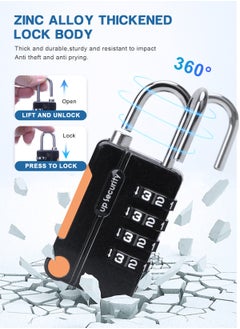 HomarKet 3 Pack Combination Lock 4 Digit Locker Lock Outdoor Waterproof Padlock for School Gym Locker, Sports Locker, Fence, Toolbox, Gate, Case, Hasp Storage,Luggage Suitcase  - Image 4