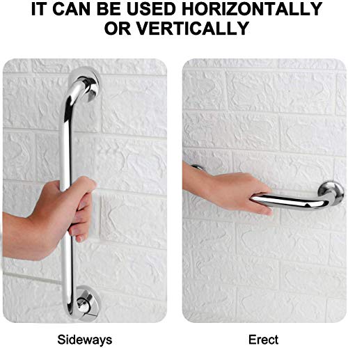 Gotega Shower Grab Bar Stainless Steel Bathroom Grab Bar Shower Bath Handle Grab Bars for Bathtub Showers 18 Inch 2 Pack - Image 2
