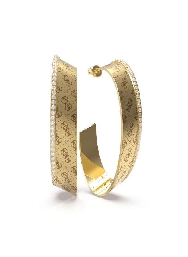 جس Crystal Band Hoop Earrings