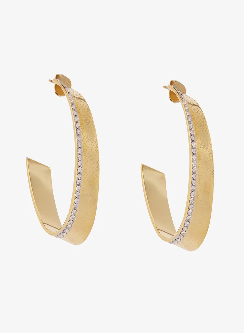 GUESS Crystal Band Hoop Earrings