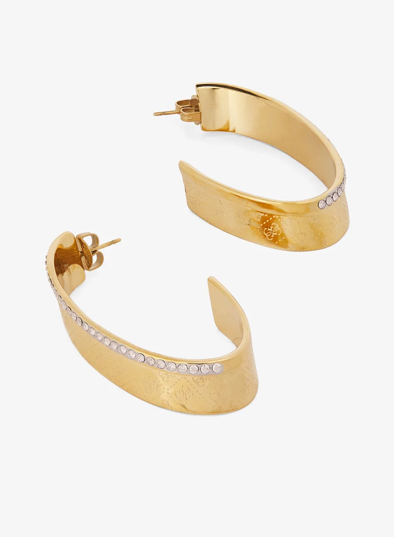 GUESS Crystal Band Hoop Earrings