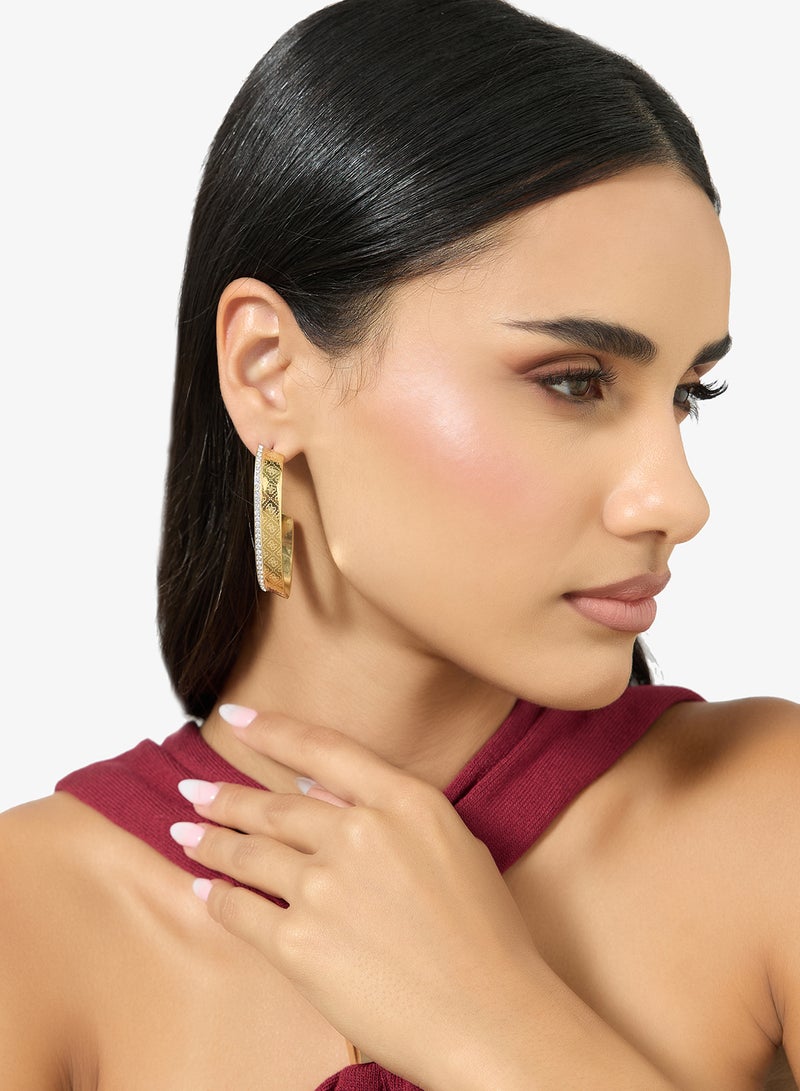 جس أقراط دائرية بحزام كريستالي - Image 4