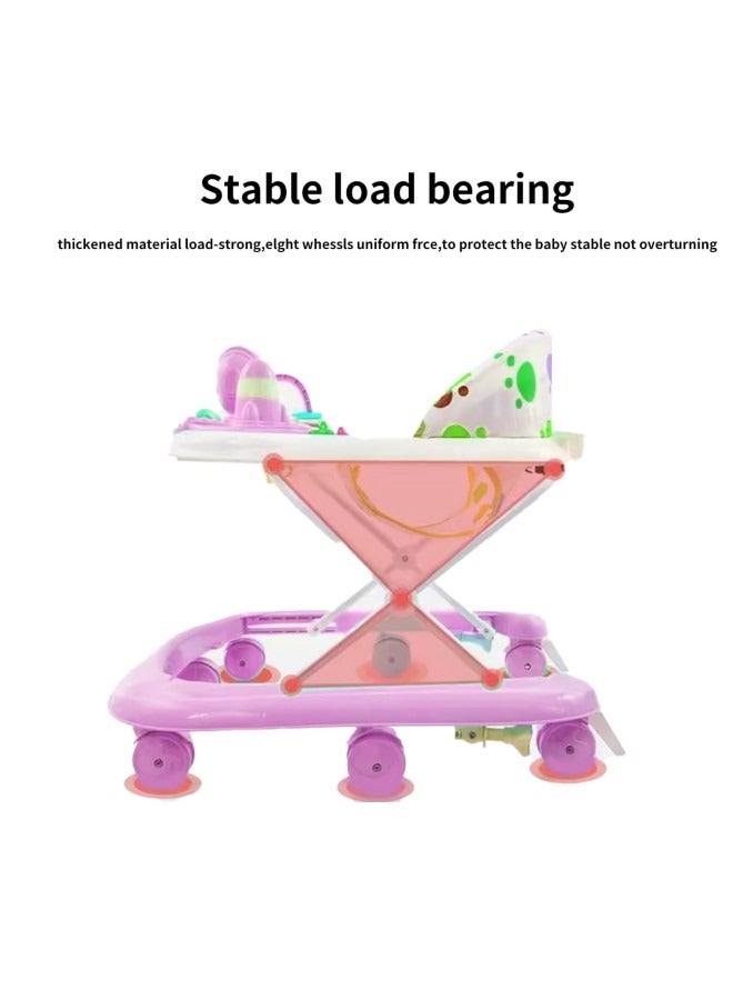 GGEROU Baby Walker,Baby Walker Foldable with Music,Foldable Height Adjustable Baby Walker with Wheels, Infant Toddler Walker, Anti-Fall Baby Walkers and Activity Center Bouncer Combo for Boys and Girls - Image 3
