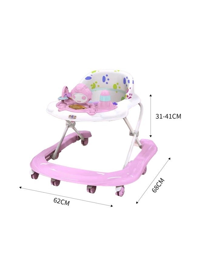 GGEROU Baby Walker,Baby Walker Foldable with Music,Foldable Height Adjustable Baby Walker with Wheels, Infant Toddler Walker, Anti-Fall Baby Walkers and Activity Center Bouncer Combo for Boys and Girls - Image 2