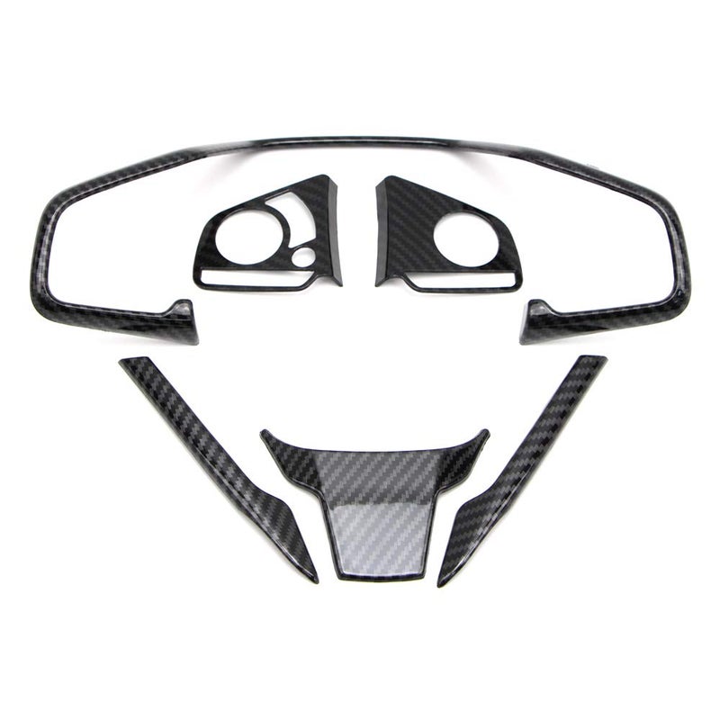 Dreamseek Steering Wheel Cover Strip Trim for 10th Gen Honda Civic 2016 2017 2018 2019 2020 2021 Interior Steering Wheel Decoration Sticker Carbon Fiber Style