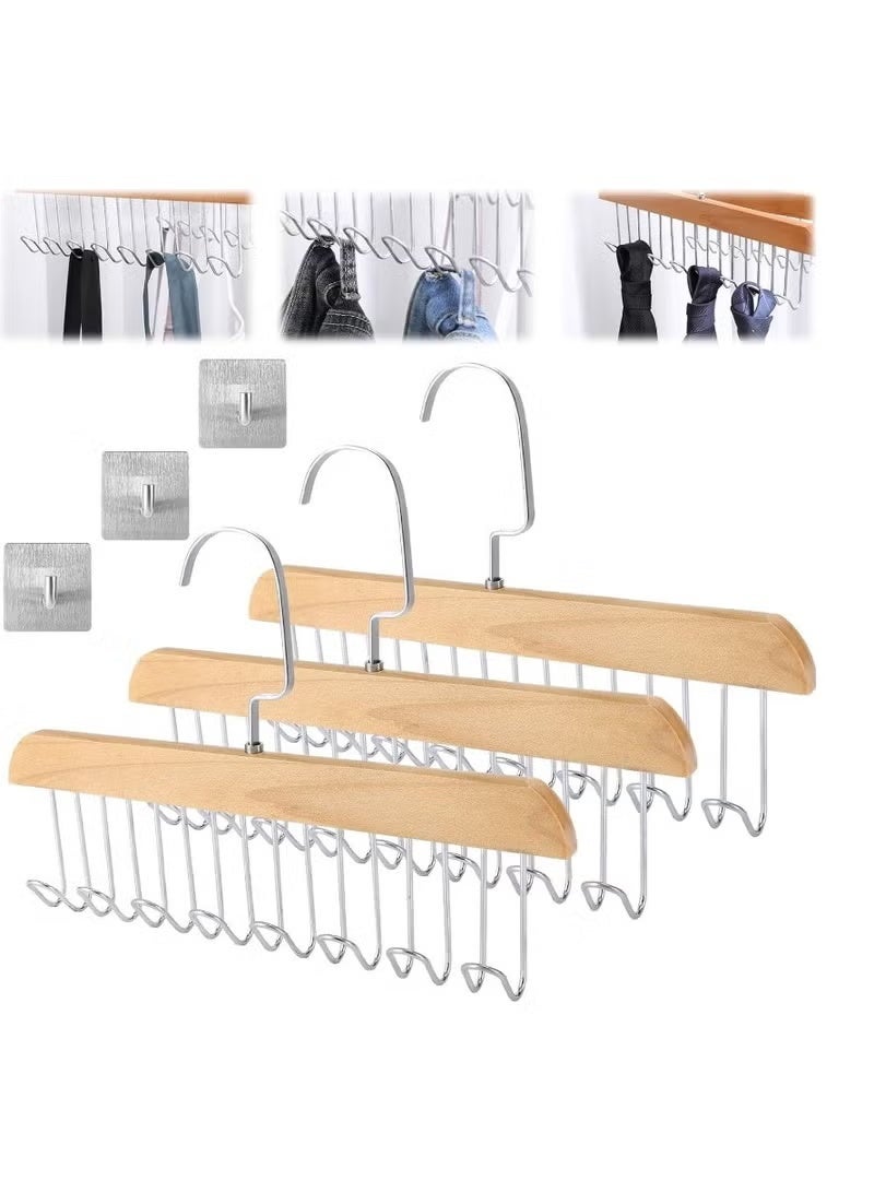 Shein 3 Pack Smart Hook Clothes Hanger and Organizer with 8 Hooks for Organizing Scarves, Women's Underwear, and Men's Tie Puller - 8 Hook Closet Hanger and Organizer - Organize clothes and save space with this unique piece; Perfect for organizing pants, scarves, and ties smoothly and easily - Multi-Hook Clothes Organizer - 8 Stainless Steel Hooks - Space Saving and Smart Design - Perfect for Pants and Scarves - Image 1
