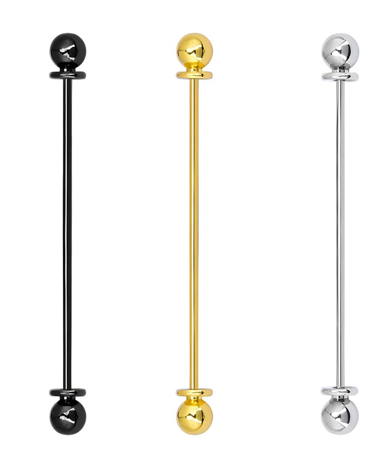 BdelrinQue 3PCS Tie Pin, Collar Stays for Men Shirt Set,Collar Pin Shirt, Lapel Pin for Men Suit, Tie Pin Accessories for Man, Formal Events or Casual Gatherings, 6.5cm Length - Image 1