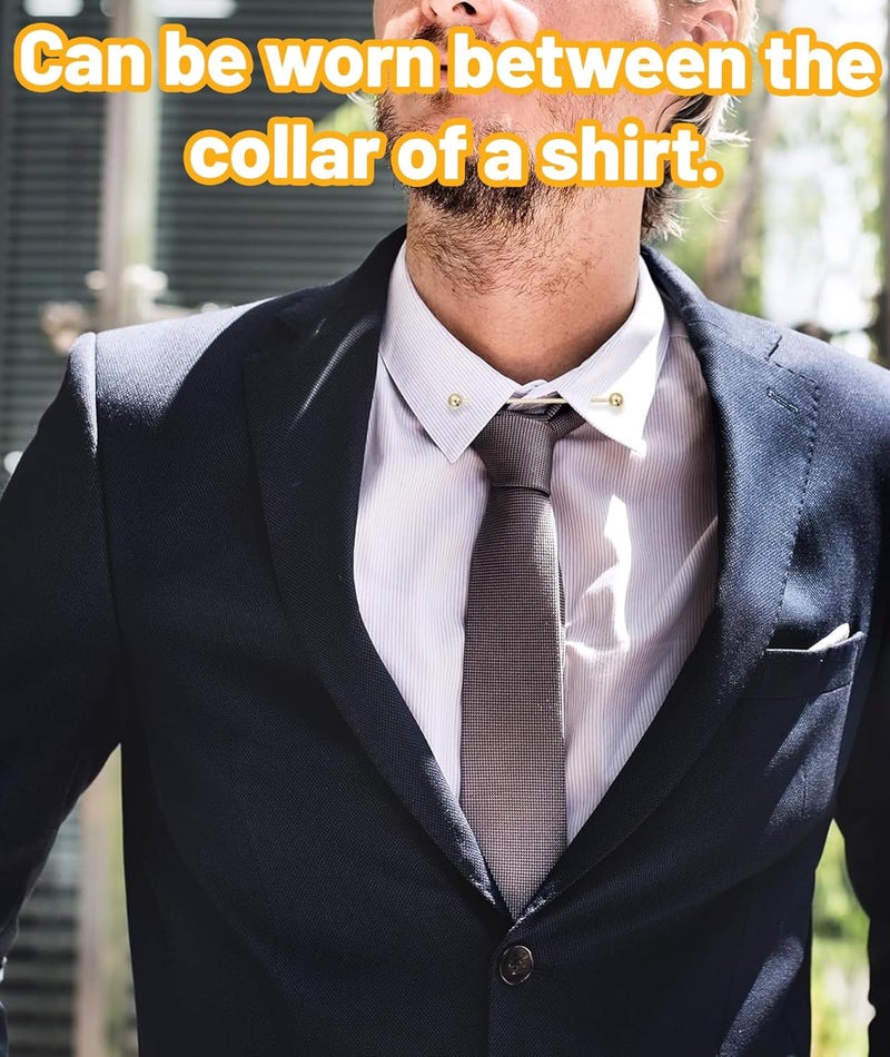 BdelrinQue 3PCS Tie Pin, Collar Stays for Men Shirt Set,Collar Pin Shirt, Lapel Pin for Men Suit, Tie Pin Accessories for Man, Formal Events or Casual Gatherings, 6.5cm Length - Image 5