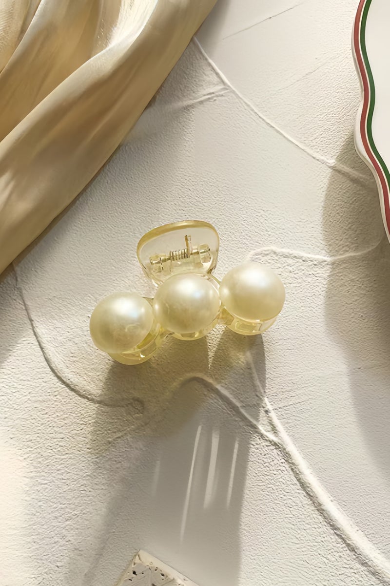 خاجول قطعتان من مشابك الشعر النسائية الزخرفية مع خرز لؤلؤ صناعي وتصميم أنيق إكسسوارات شعر لحفلات الزفاف أو للاستخدام اليومي مناسبة للشعر الكثيف أو الناعم أنيقة لصيف باللون الأبيض - Image 5