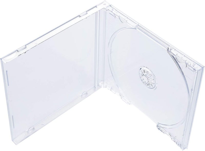 maxtek 10.4 mm Standard Single Clear CD Jewel Case with Assembled Clear Tray, 50 Pack - Image 1