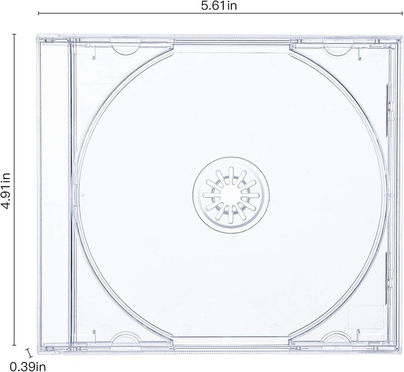 maxtek 10.4 mm Standard Single Clear CD Jewel Case with Assembled Clear Tray, 50 Pack - Image 2