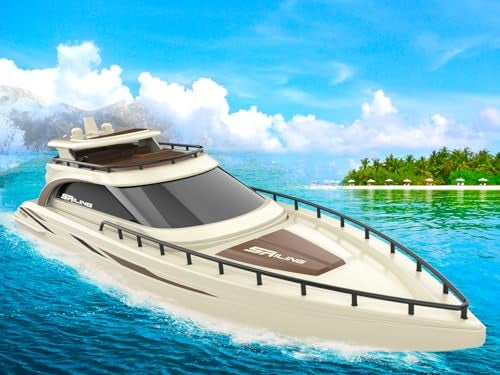 POCO DIVO Luxury Modern Yacht 128 RC Boat 24Ghz Radio Remote Control 15 Sailing Cruise Pool Lake Pond Dual Motors 15kmph Speed Ship Deluxe Gifts Adults Water Fun Voyage - Image 1
