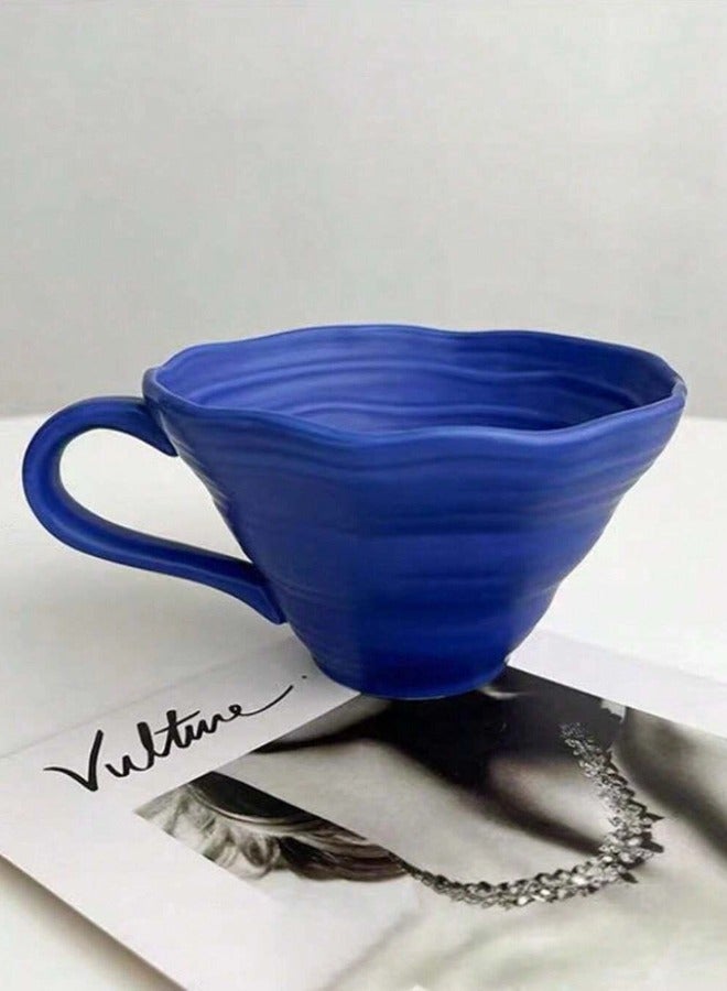 ShebSheb Ceramic Coffee Mug,Creative Large Coffee Cup with Handle,Irregular Tea Cup,Coffee Mugs for Latte, Espresso,Cappuccino,Hot chocolate,Milk,Water,Tea,Juice  - Image 1