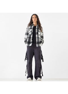 Lee Cooper Lee Cooper Checked Shacket with Long Sleeves and Pockets  - Image 2