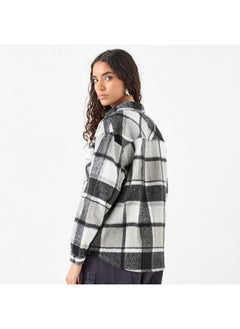 Lee Cooper Lee Cooper Checked Shacket with Long Sleeves and Pockets  - Image 3