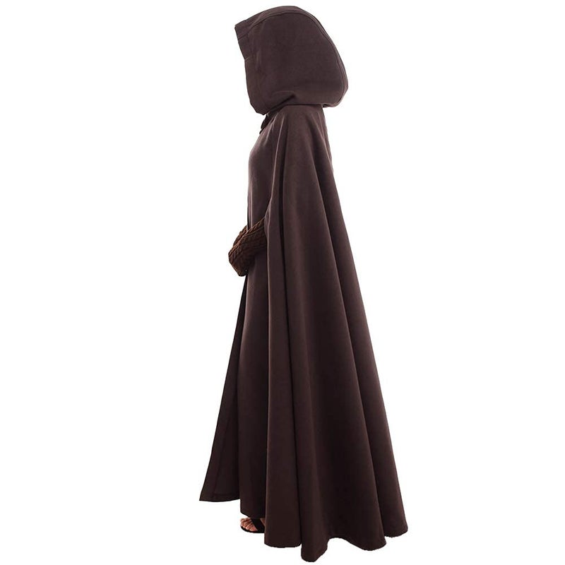 GRACEART Women's Hoodie Woolen Cape Cloak Long Brown - Image 3