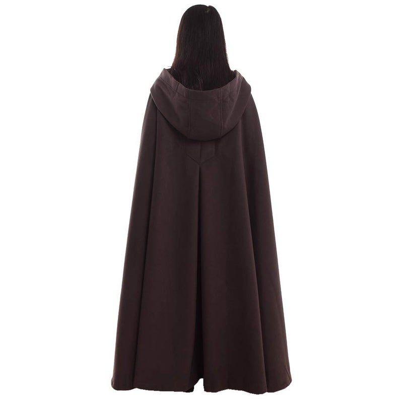 GRACEART Women's Hoodie Woolen Cape Cloak Long Brown - Image 2