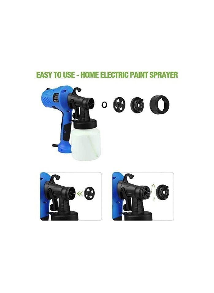 AQSON Paint Sprayer Gun 400W HVLP Home Spray Paint Sprayer Adjustable Spray Flow 3 Spraying Modes with 800ml Container Easy Spraying and Cleaning - Image 4