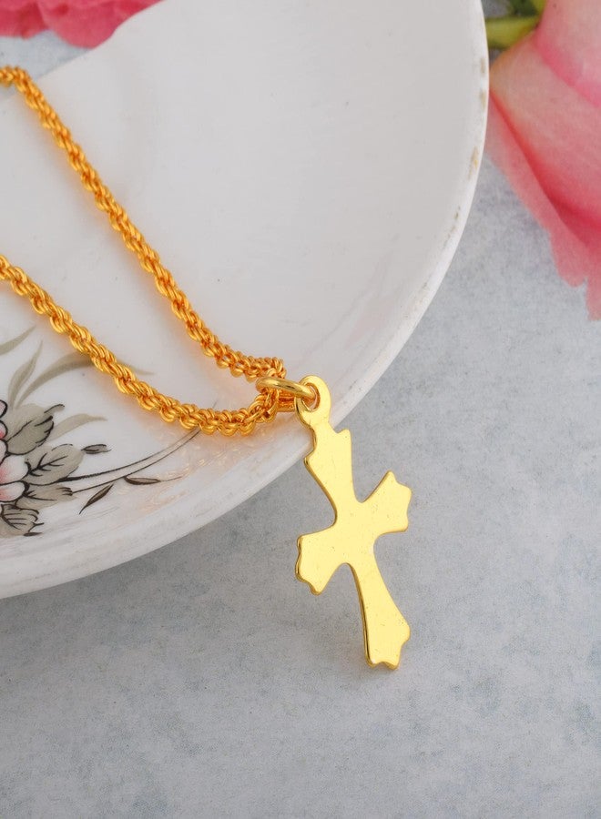 DULCI Jesus Cross Pendant Necklace With Chain for Men Women Christian Faith Fashion Dainty Simple Religious Jewelry - Image 4