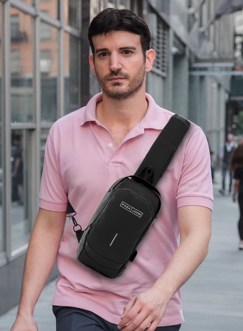 Parajohn Anti theft Crossbody Sling bagShoulder BackpackLightweight Chest Daypack with USB Charging Port - Image 3