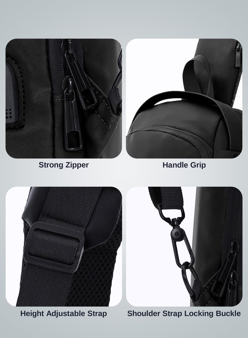 Parajohn Anti theft Crossbody Sling bagShoulder BackpackLightweight Chest Daypack with USB Charging Port - Image 4