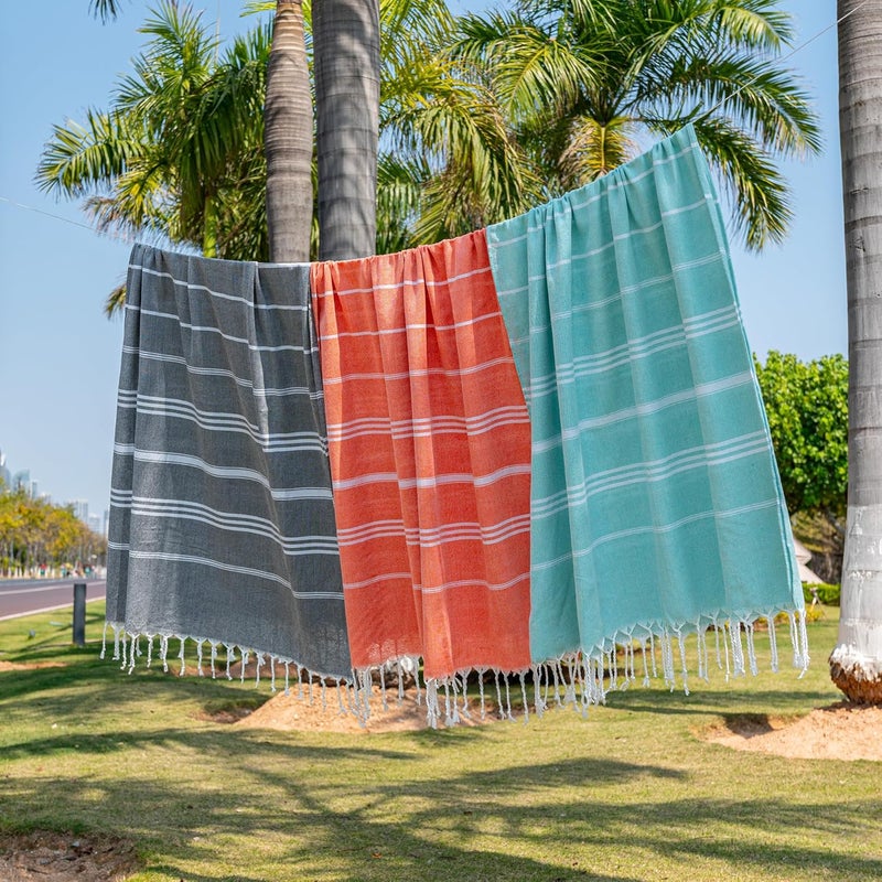 Aegero Turkish Beach Towel, 36"x71" Quick Dry Sand Free Oversized Bath Pool Swim Towel, Lightweight Travel Turkish Towels Vacation Essentials, Pink - Image 4