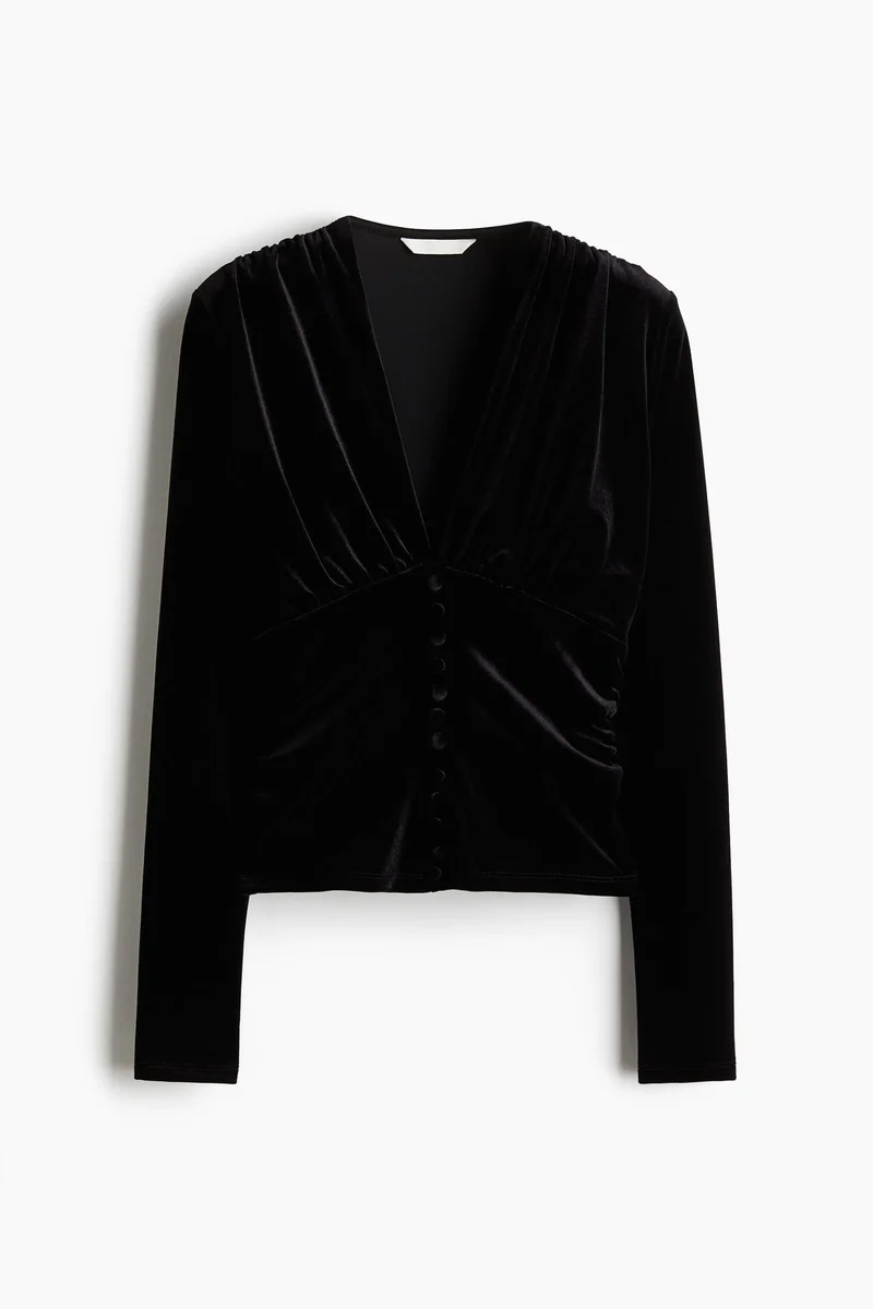 H&M Draped velour top