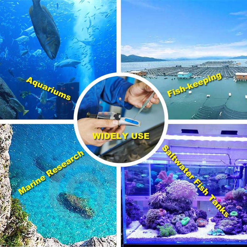 Agriculture Solutions مقياس الانكسار للملوحة لمياه البحر وتربية الأسماك البحرية 0-100 PPT مع تعويض تلقائي لدرجة الحرارة - Image 5