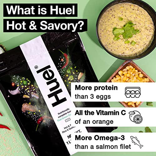 Huel Hot and Savory Instant Meal Replacement - Thai Green Curry - 14 Scoops Packed with 100% Nutritionally Complete Food, Including 20g of Protein, 10g of Fiber, and 27 Vitamins and Minerals - Image 3