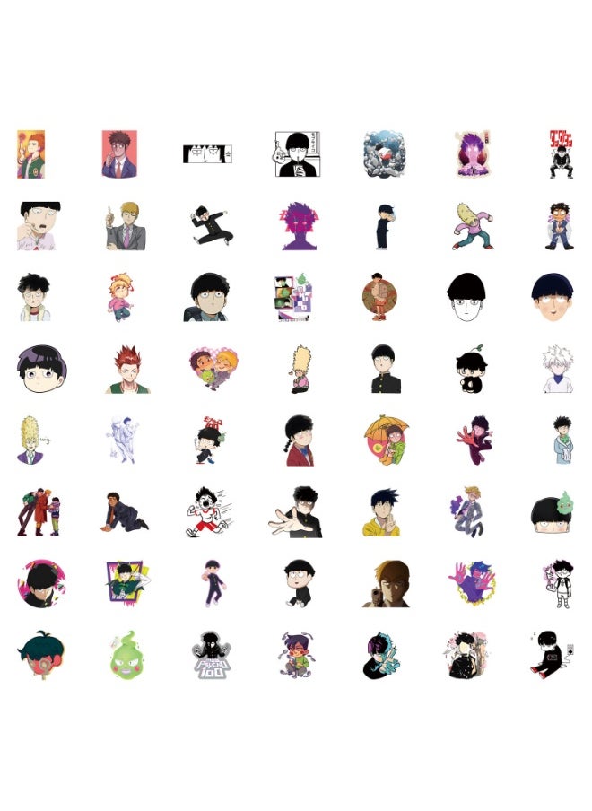 NIBEMINENT 55 Pcs Mob Psycho Deco Kit Waterproof Stickers, High Definition Printing Bright Colors, Suitable for Laptop Skateboard Luggage Water Bottle Guitar DIY  - Image 3