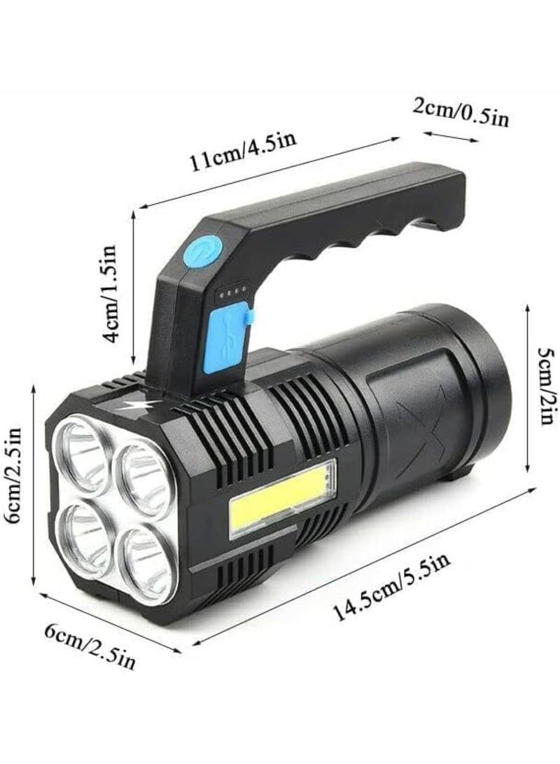 Luckam led flashlight,LED Flashlight USB Rechargeable, High Lumens Tactical Light with Sidelight, Handheld Super Brightest Flashlights, Portable Torch for Outdoor - Image 2