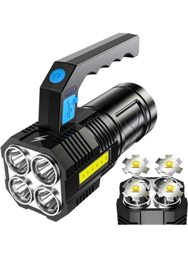 Luckam led flashlight,LED Flashlight USB Rechargeable, High Lumens Tactical Light with Sidelight, Handheld Super Brightest Flashlights, Portable Torch for Outdoor - Image 1