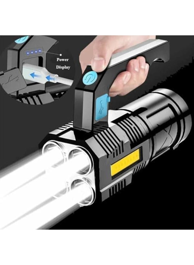 Luckam led flashlight,LED Flashlight USB Rechargeable, High Lumens Tactical Light with Sidelight, Handheld Super Brightest Flashlights, Portable Torch for Outdoor - Image 3