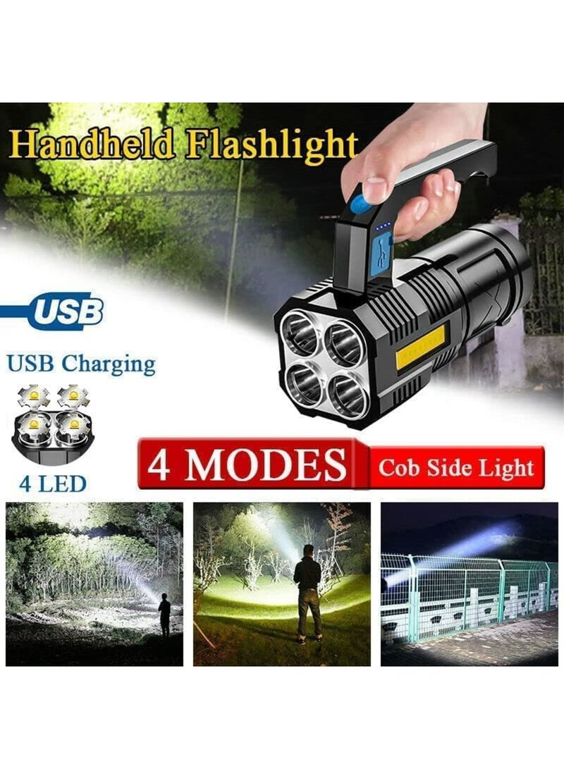 Luckam led flashlight,LED Flashlight USB Rechargeable, High Lumens Tactical Light with Sidelight, Handheld Super Brightest Flashlights, Portable Torch for Outdoor - Image 4