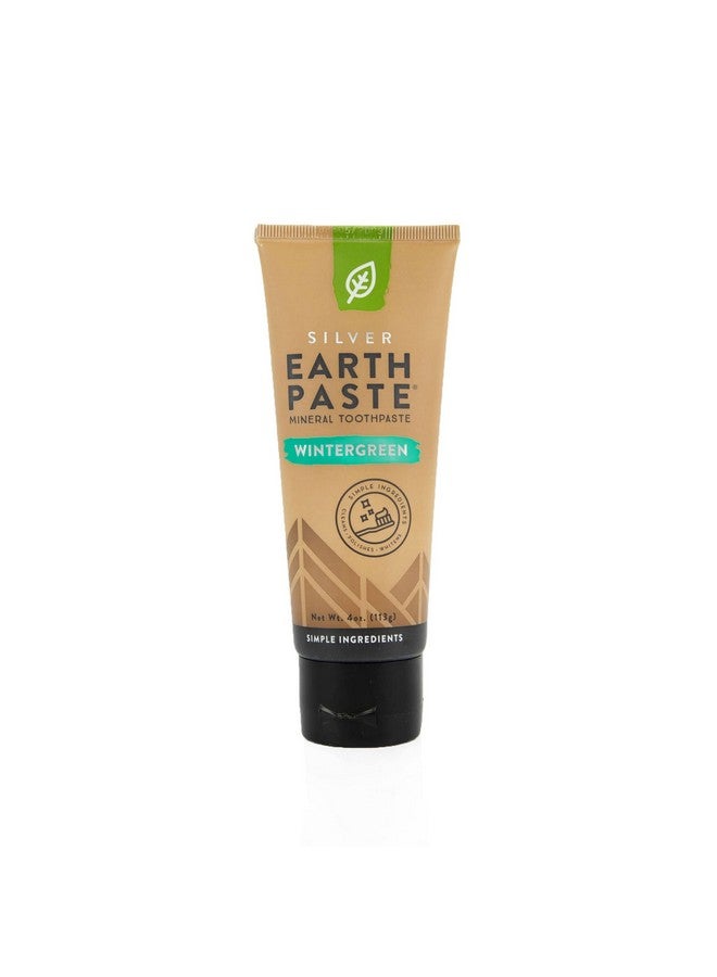 Redmond Earthpaste With Silver - Natural Non-Fluoride Toothpaste, 4 Ounce Tube (Wintergreen) - Image 1