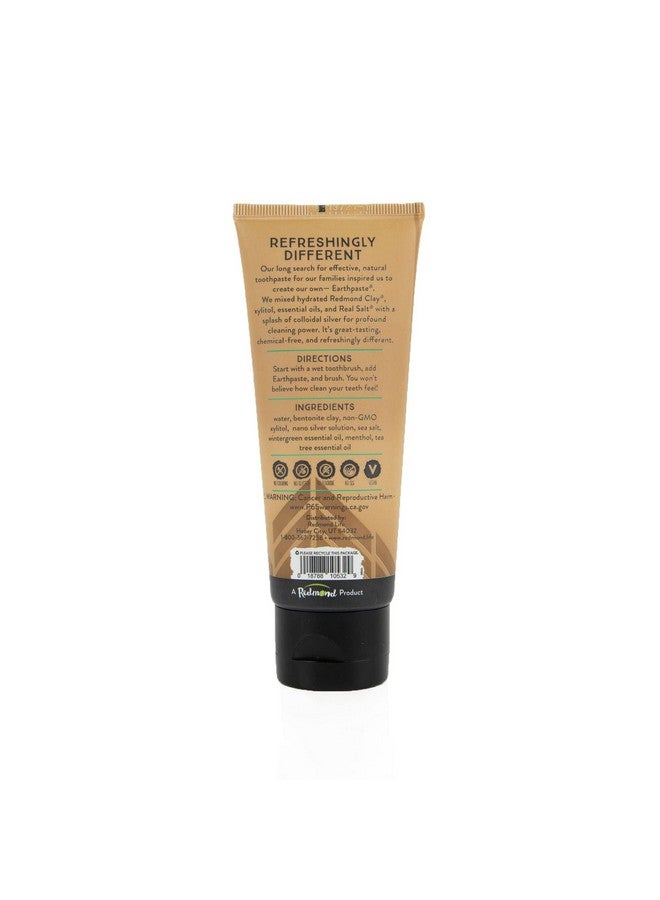 Redmond Earthpaste With Silver - Natural Non-Fluoride Toothpaste, 4 Ounce Tube (Wintergreen) - Image 2
