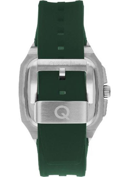 Quantum Men's New Season Silicone Green Color Functional Calendar Original Wristwatch + Genuine Leather Card Holder Wallet Gift  - Image 4