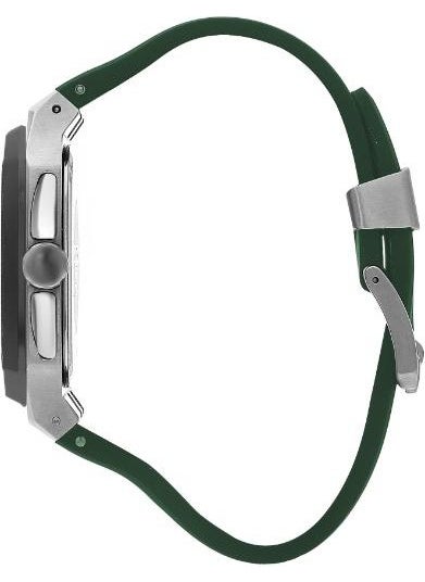Quantum Men's New Season Silicone Green Color Functional Calendar Original Wristwatch + Genuine Leather Card Holder Wallet Gift  - Image 5
