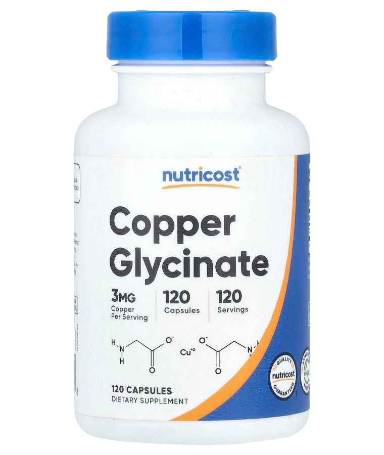 Nutricost نحاس جليسينات 3 ملغ 120 كبسولة