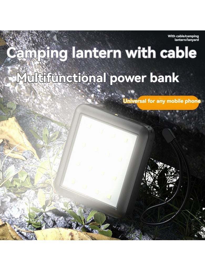 Multifunctional self-contained power bank outdoor camping lamp 20000 mAh large capacity convenient mobile power supply (black) - Image 1
