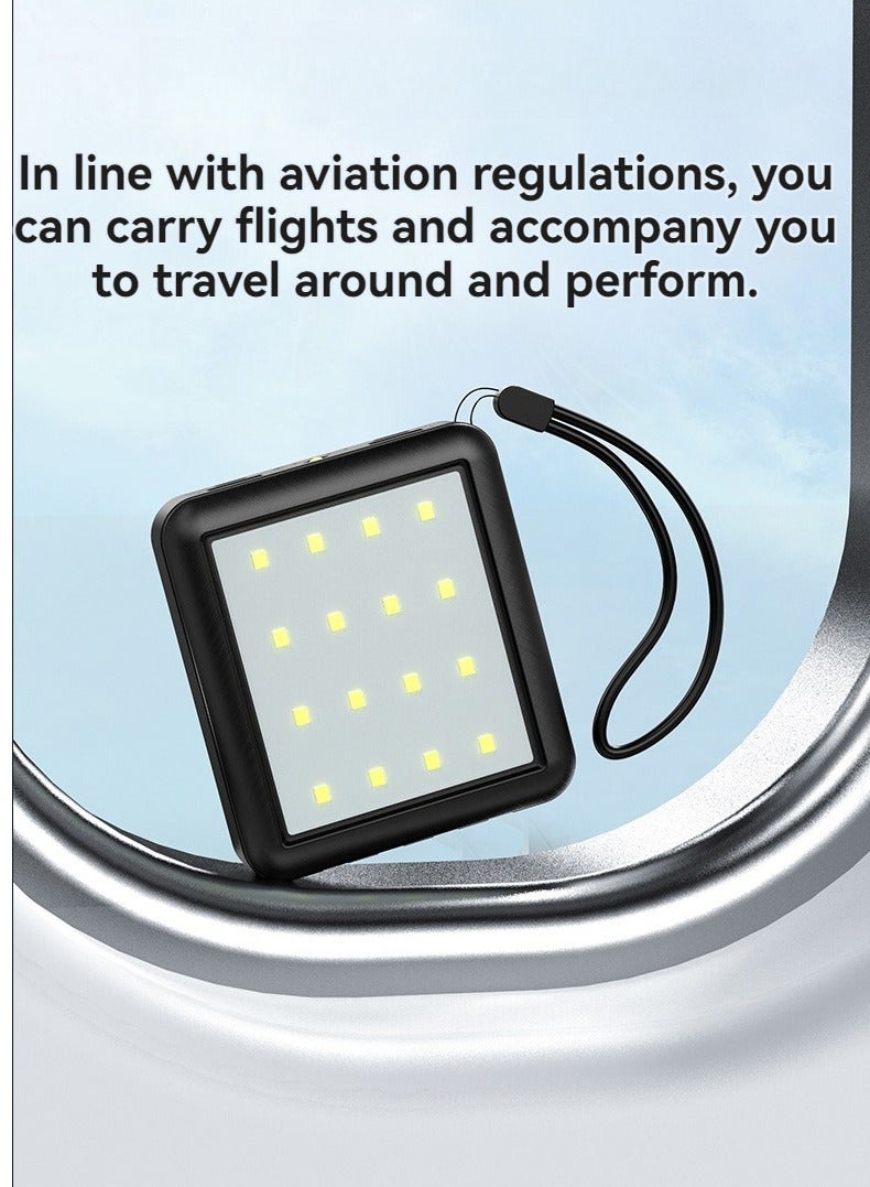 Multifunctional self-contained power bank outdoor camping lamp 20000 mAh large capacity convenient mobile power supply (black) - Image 5