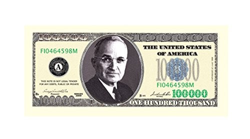 American Art Classics Pack of 5 Bills 10000000 One Hundred Thousand Dollar Casino Party Money - Image 4