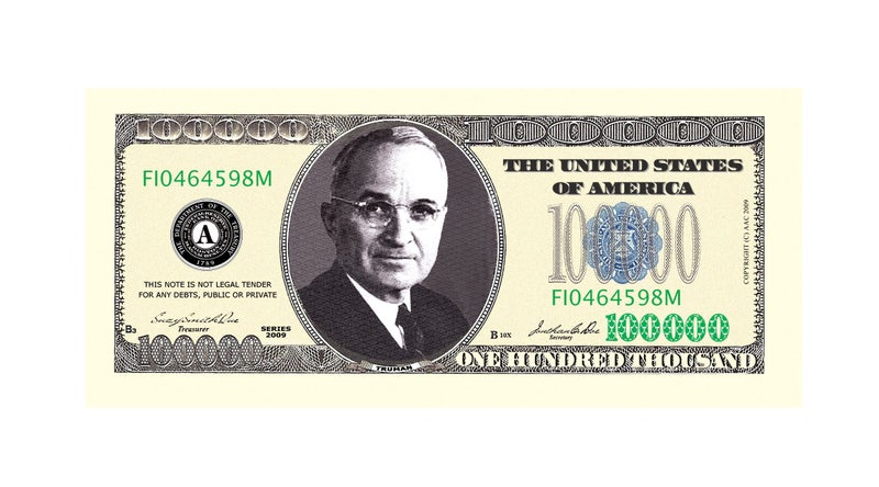 American Art Classics Pack of 5 Bills 10000000 One Hundred Thousand Dollar Casino Party Money - Image 5