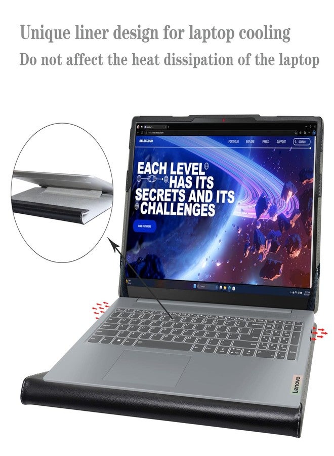 Alapmk Protective Case for Lenovo Yoga Slim 7i Aura Edition Intel 15/Ideapad Slim 5i 15 Gen 10/Ideapad Slim 5i 15 Gen 9/IdeaPad Slim 3i 15 Gen 10/IdeaPad Slim 3X Gen 10 15,Black - Image 4