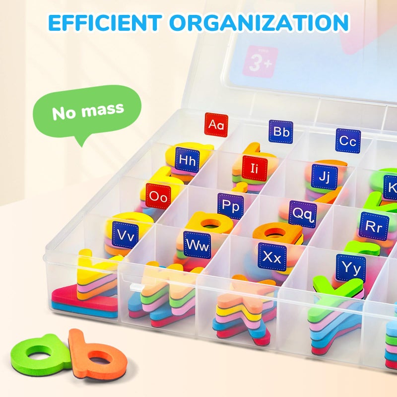 JoyCat Classroom Magnetic Letters Kit Colorful 234 Pcs with Double - Side Magnet Board - Foam Alphabet Letters for Preschool Kids Toddler Spelling and Learning - Fridge Magnets ABC Education Toys - Image 4