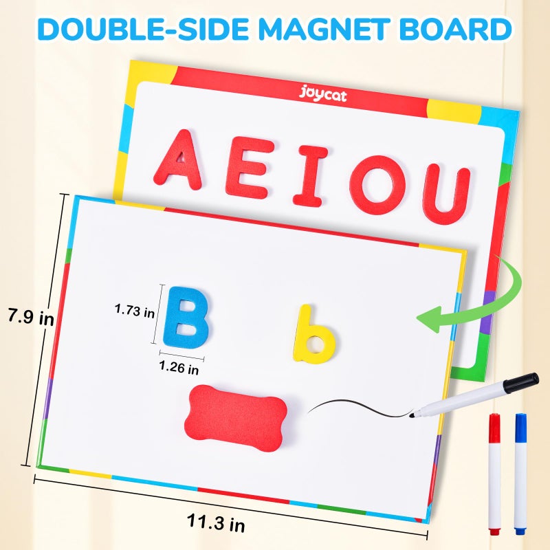 JoyCat Classroom Magnetic Letters Kit Colorful 234 Pcs with Double - Side Magnet Board - Foam Alphabet Letters for Preschool Kids Toddler Spelling and Learning - Fridge Magnets ABC Education Toys - Image 3
