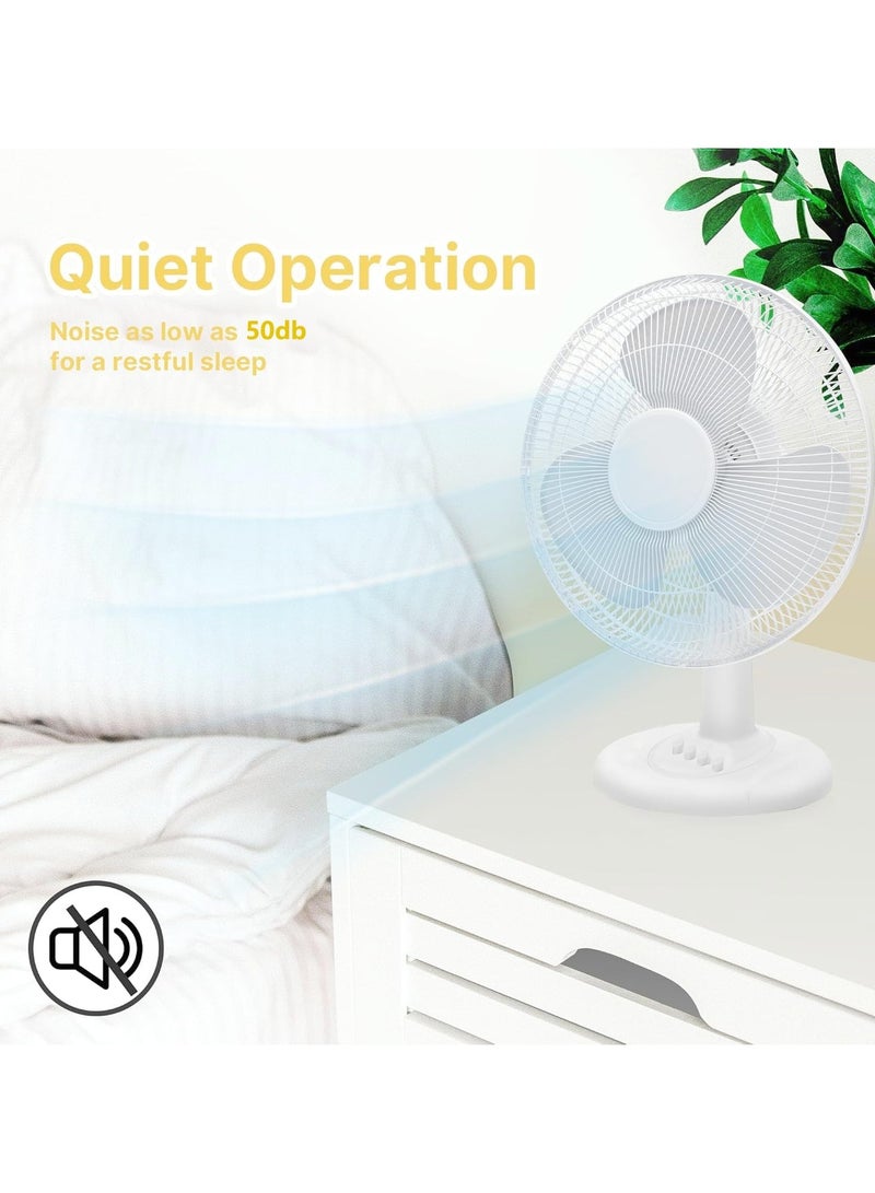 Oscillating Desk Fan 16inch 3 Speed Settings with Oscillating/Rotating and Static Feature Electric Portable Desktop Cooling Fan for Desk Home Office Use  (Black)  - Image 3